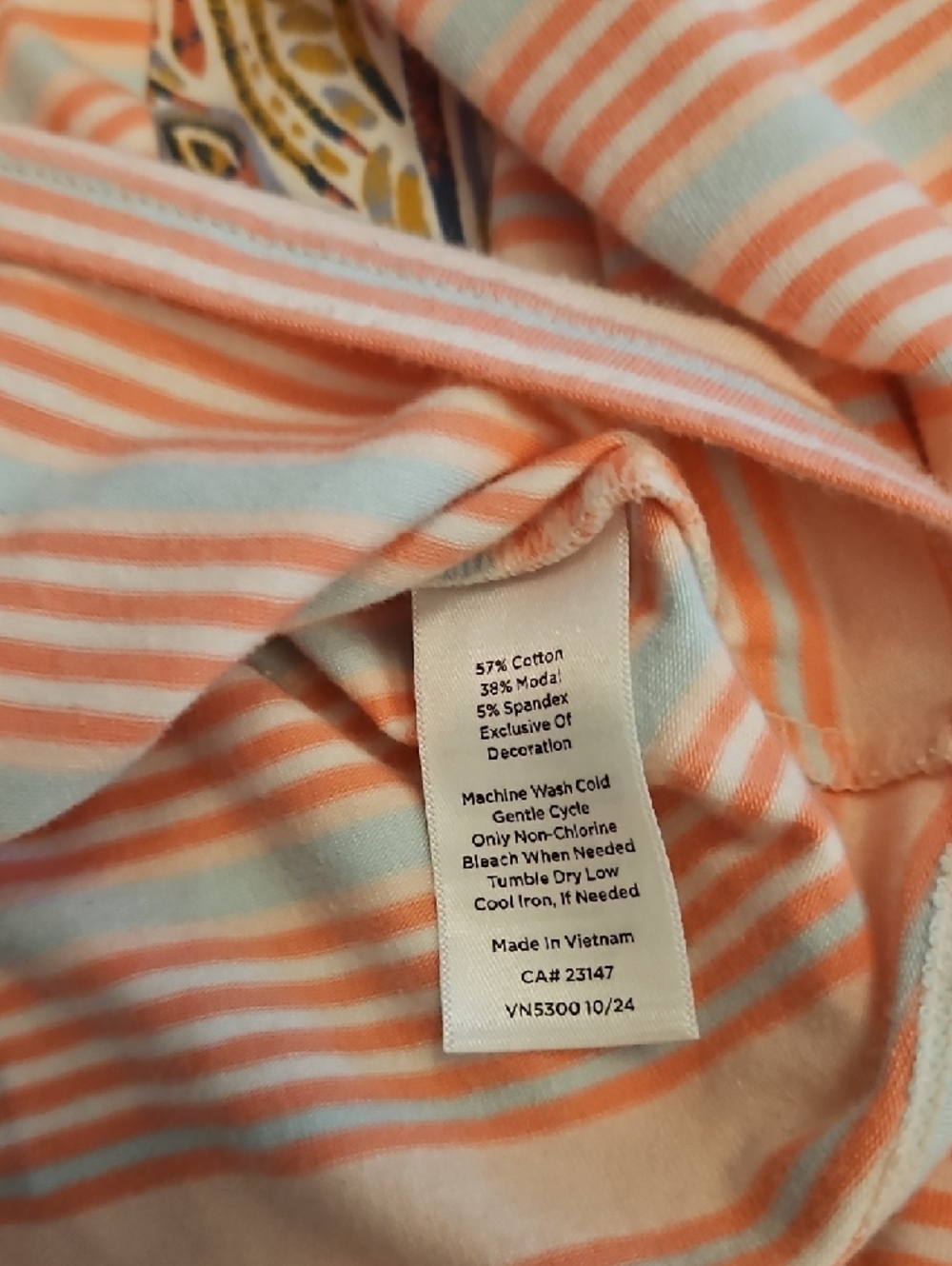 T by Talbots Pink & Cream Striped Tie-Front Long Sleeve Tee - Picture 4 of 4